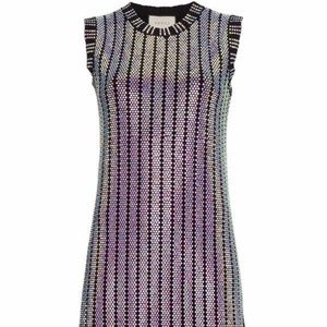 Gucci Crystal Embroidered Ribbed Knit Dress